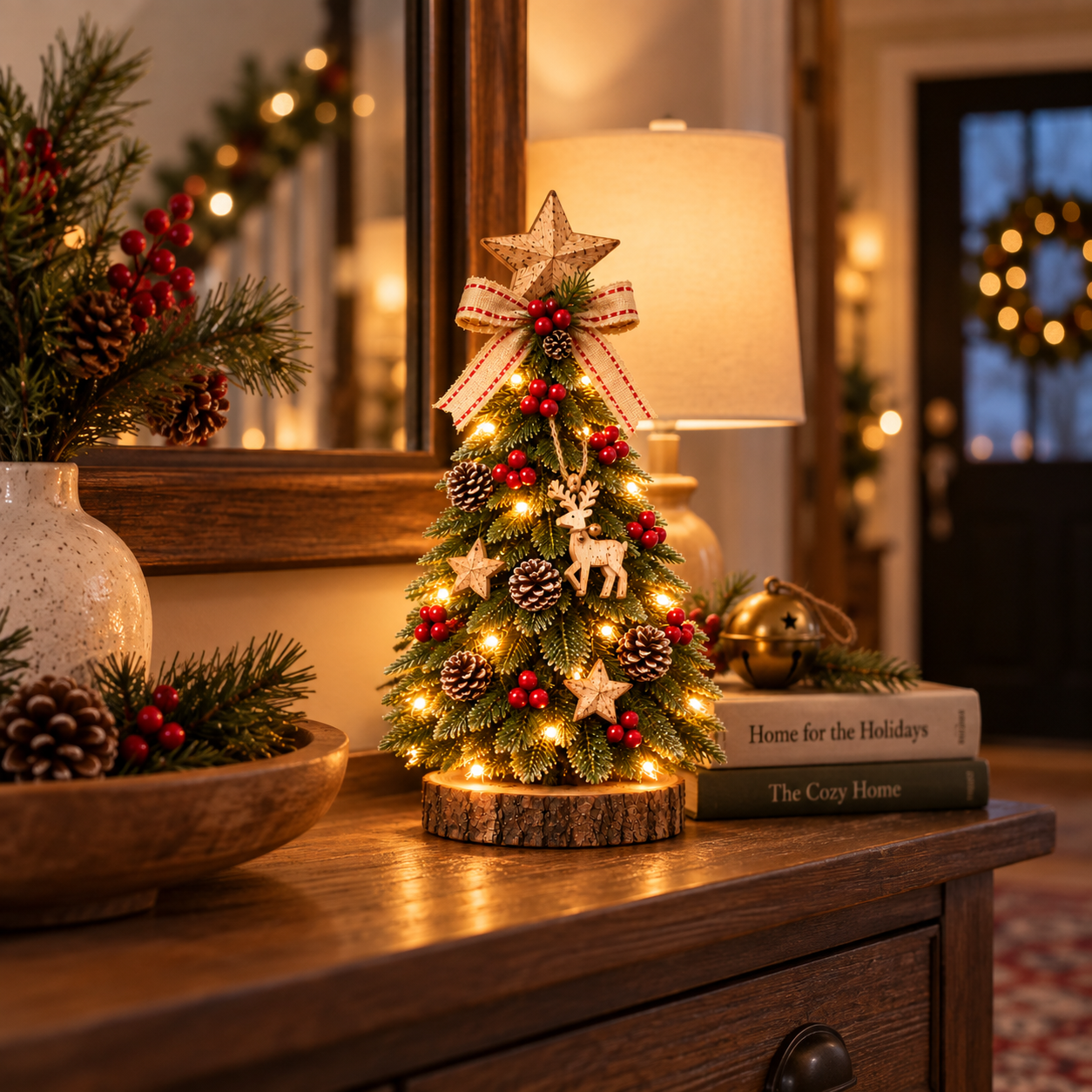 Remote-Controlled Lighted Woodland Christmas Tree Decor