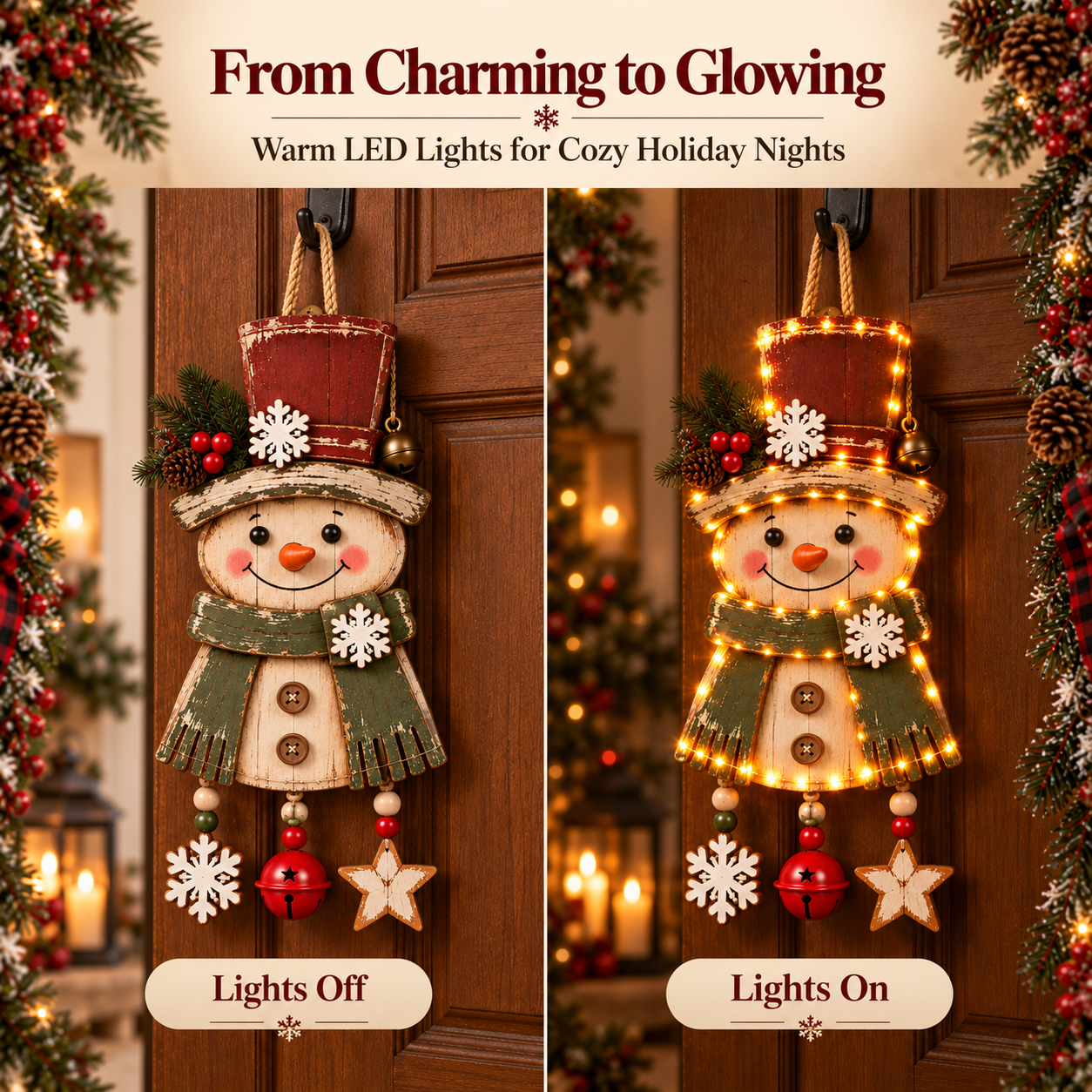 Lighted Snowman Christmas Hanging Decor