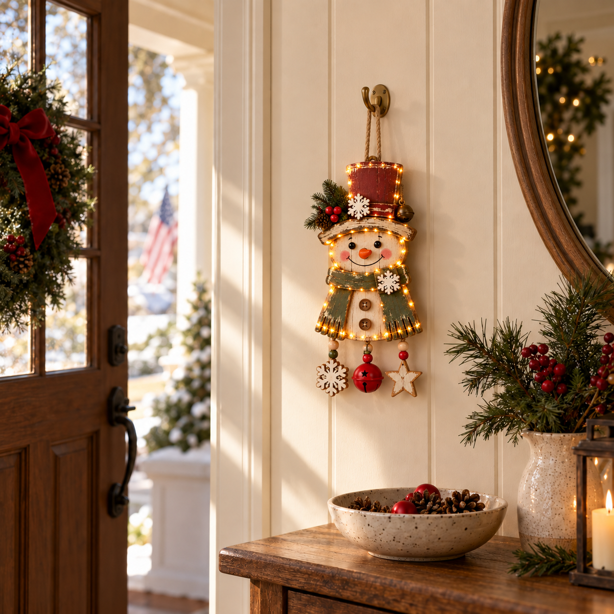 Lighted Snowman Christmas Hanging Decor
