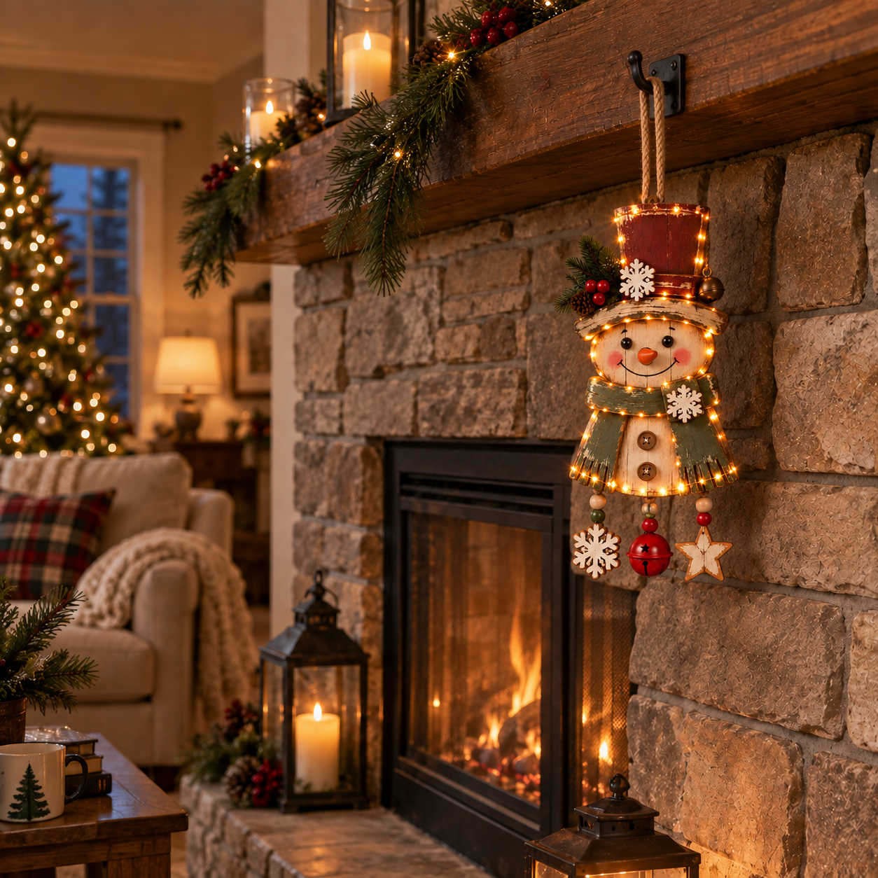 Lighted Snowman Christmas Hanging Decor