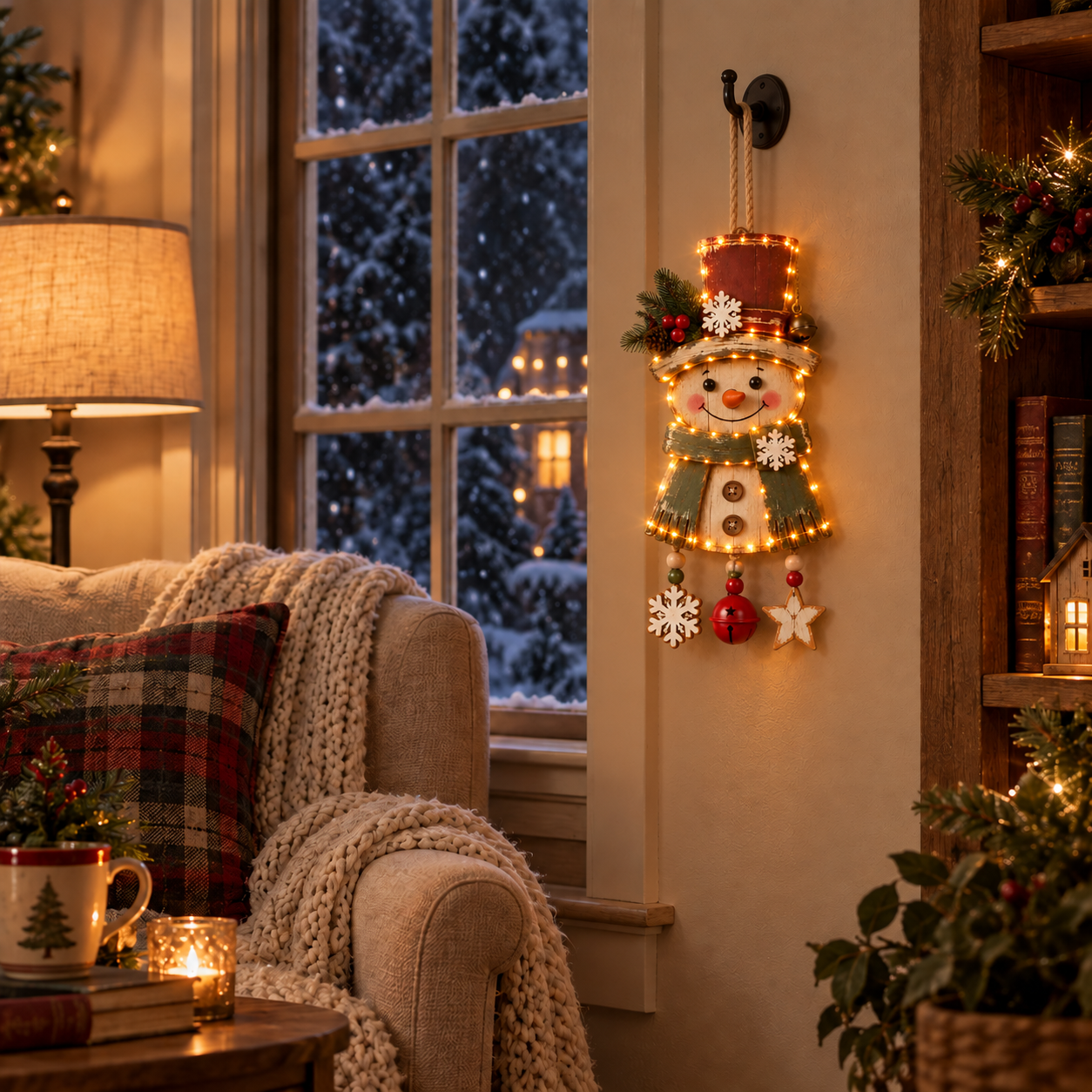 Lighted Snowman Christmas Hanging Decor