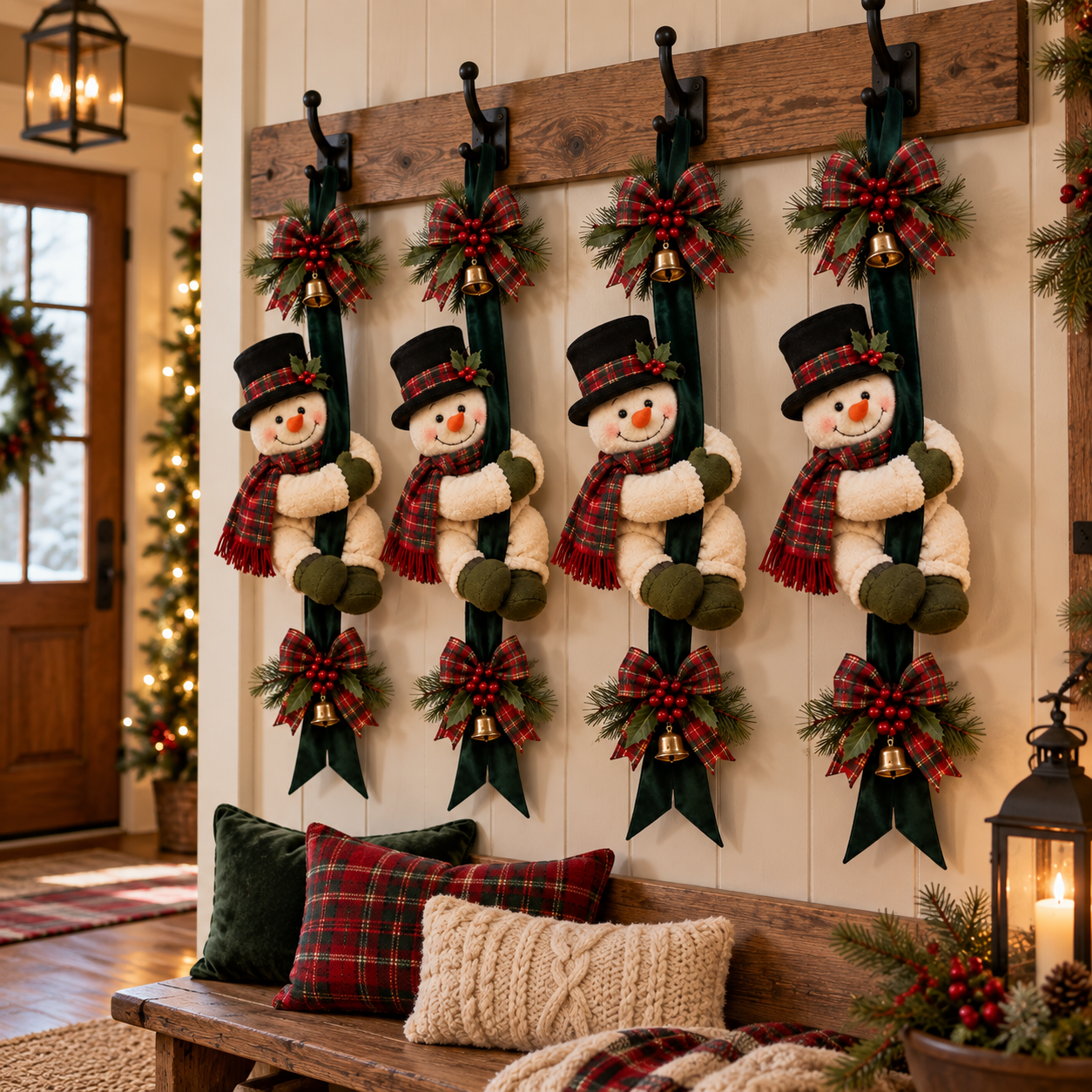 Christmas Snowman Door Hanging Decoration