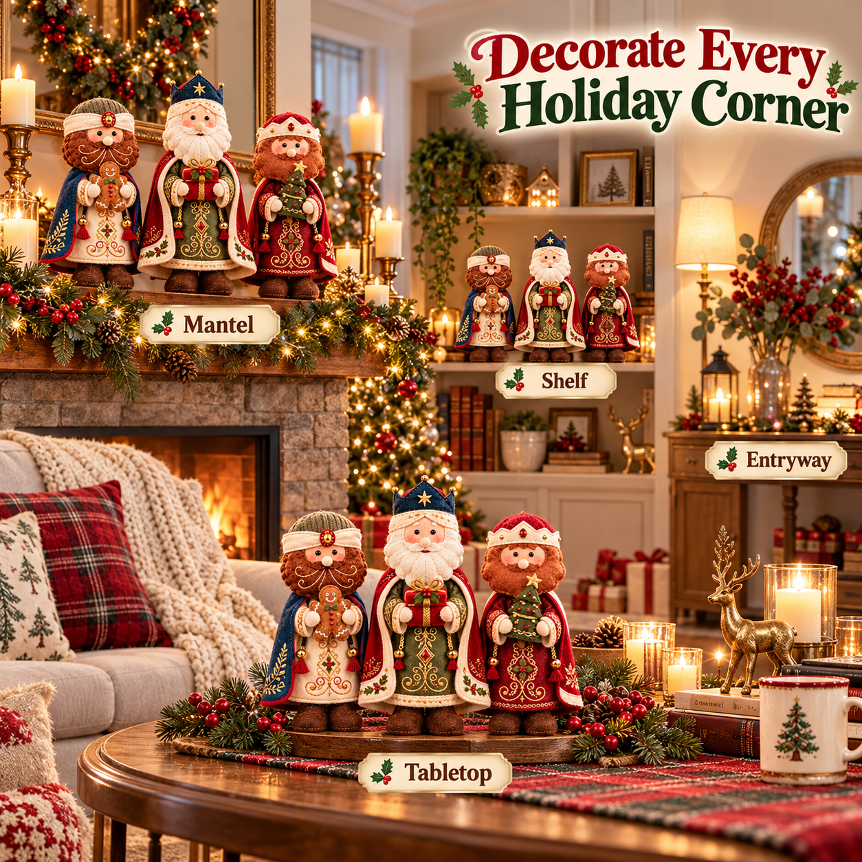 Handmade Felt Christmas Character Figurine
