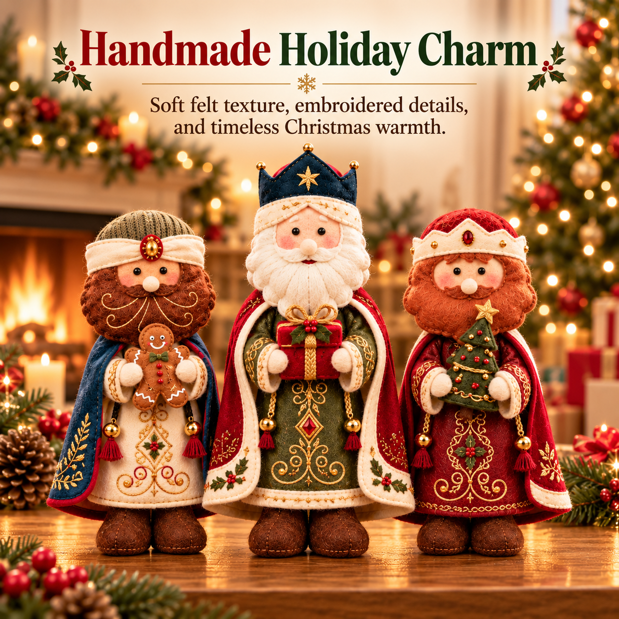 Handmade Felt Christmas Character Figurine