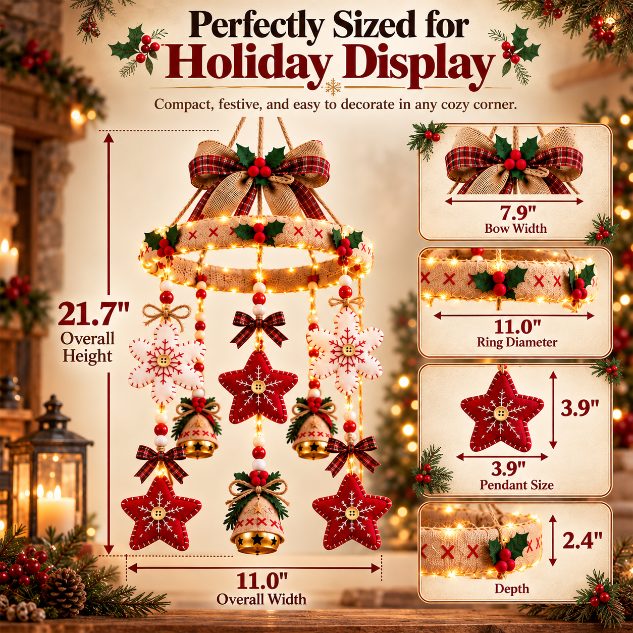 Christmas Magic Lighted Hanging Decor