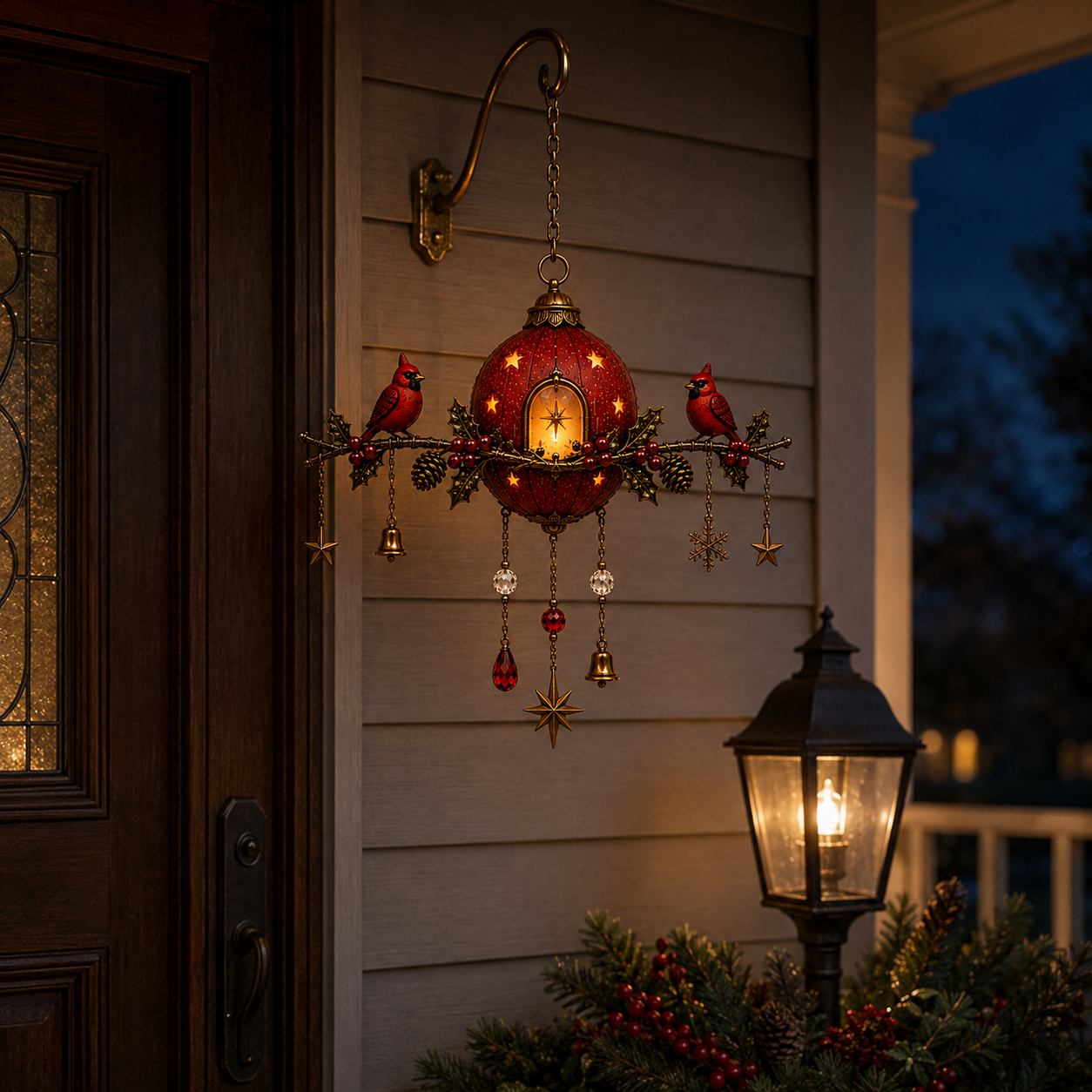 Lighted Cardinal Christmas Hanging Decor