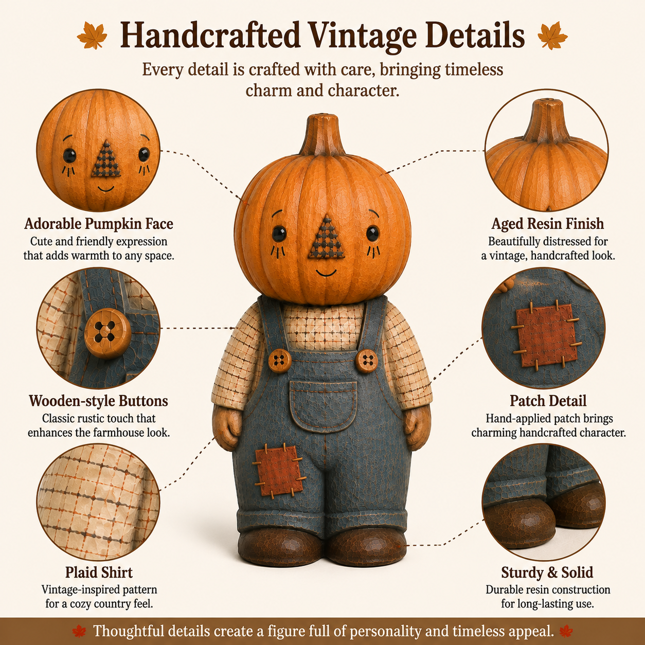 Vintage Pumpkin Boy Figurine