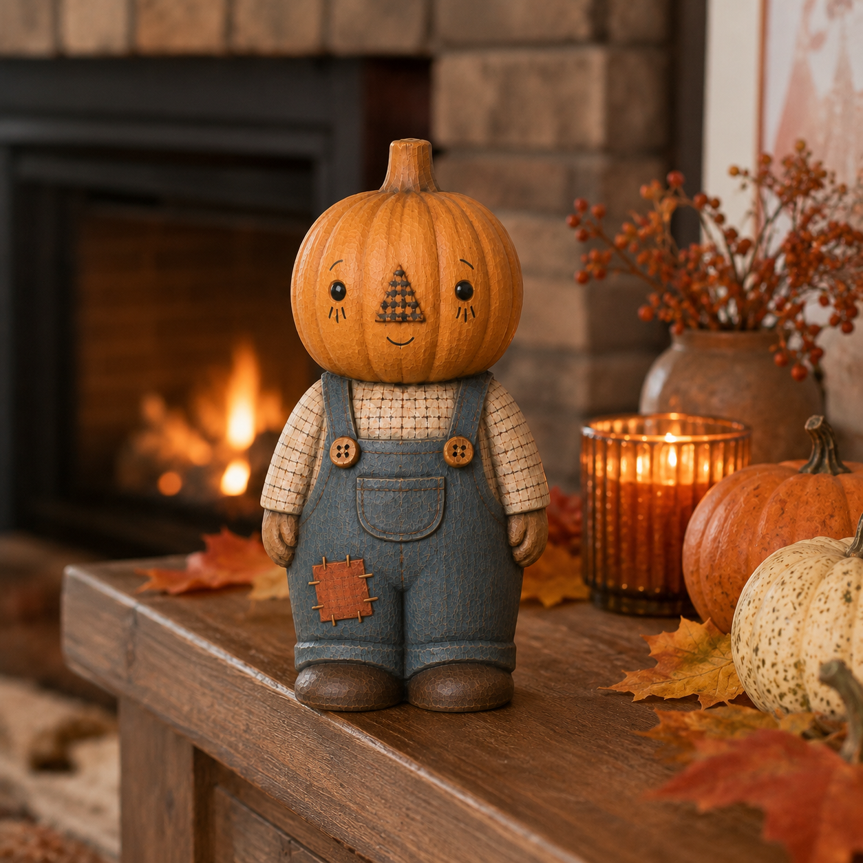 Vintage Pumpkin Boy Figurine