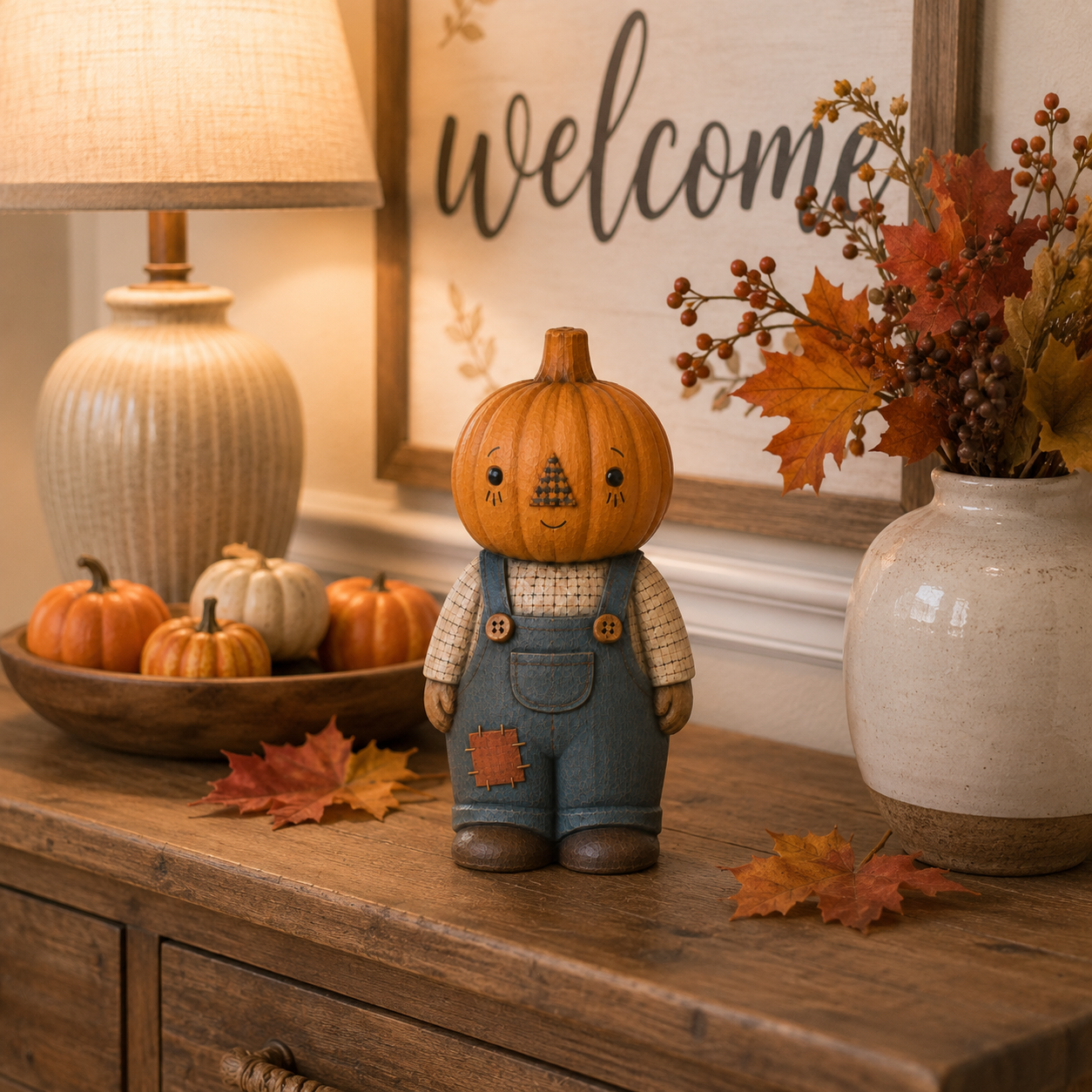 Vintage Pumpkin Boy Figurine