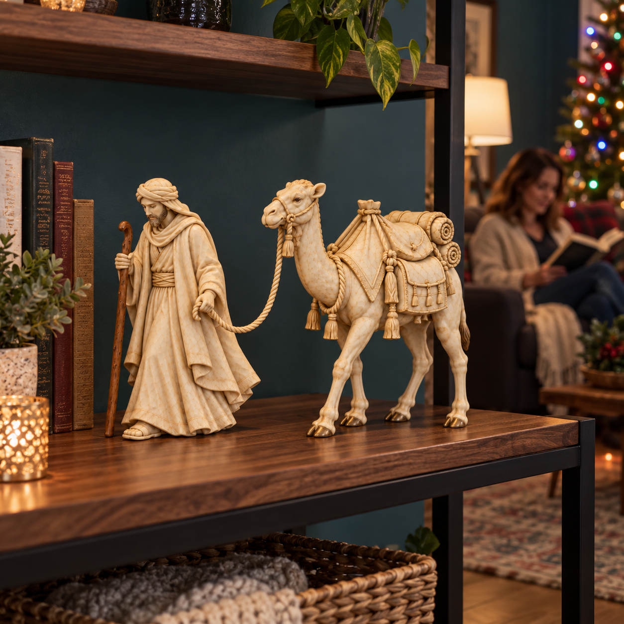 Desert Traveler & Camel Figurine Set