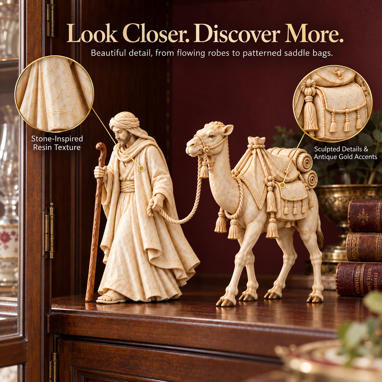 Desert Traveler & Camel Figurine Set
