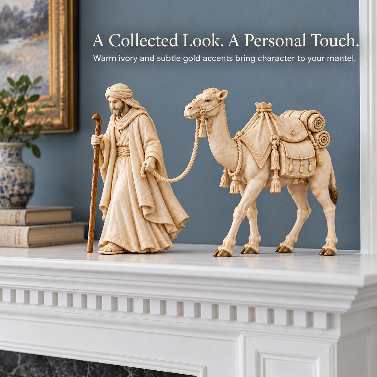 Desert Traveler & Camel Figurine Set