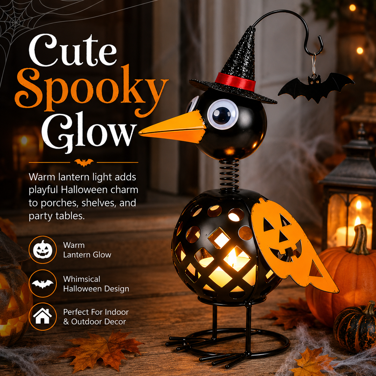 Halloween Crow Lantern Decor 🐦‍⬛🎃