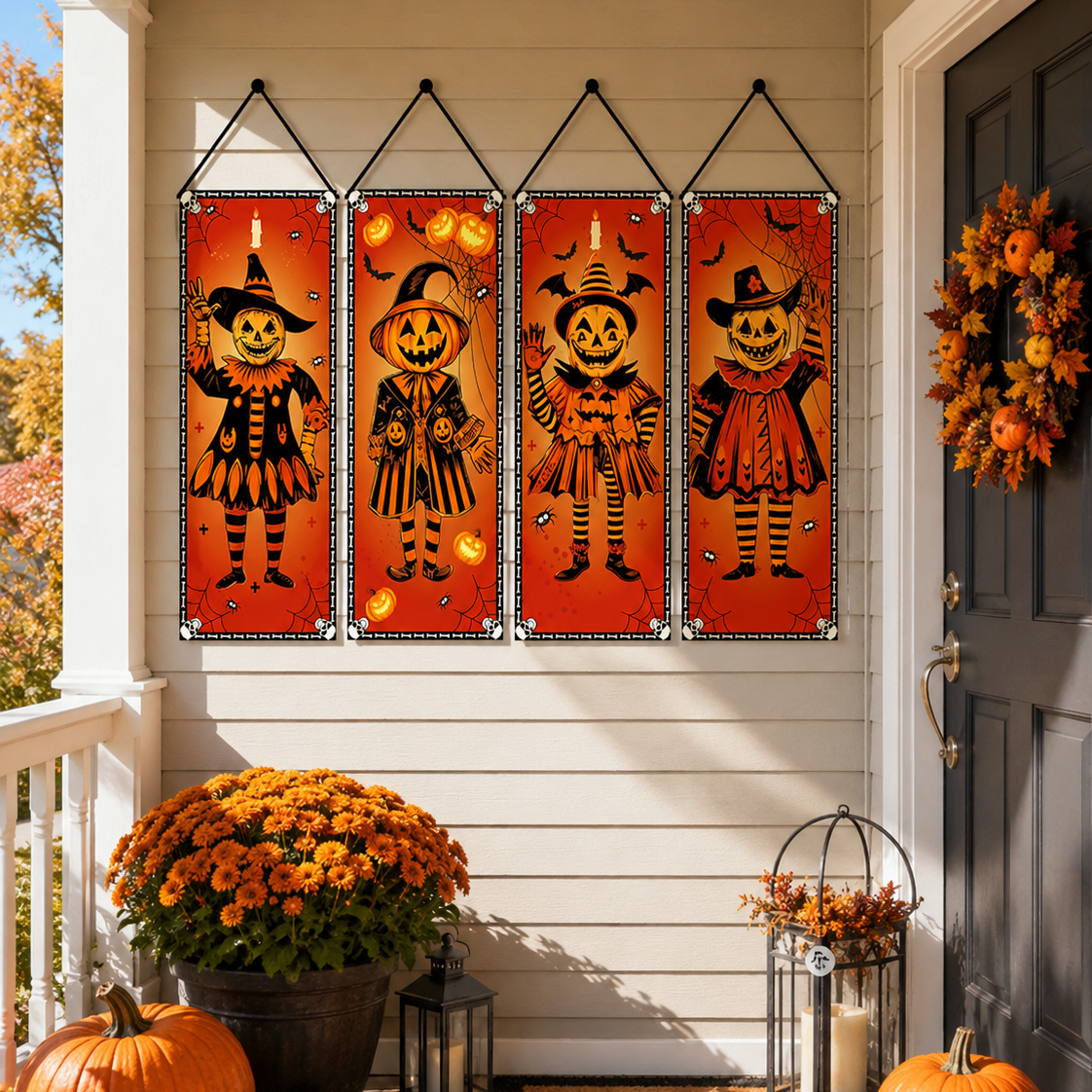 Vintage Halloween Hanging Banner Set