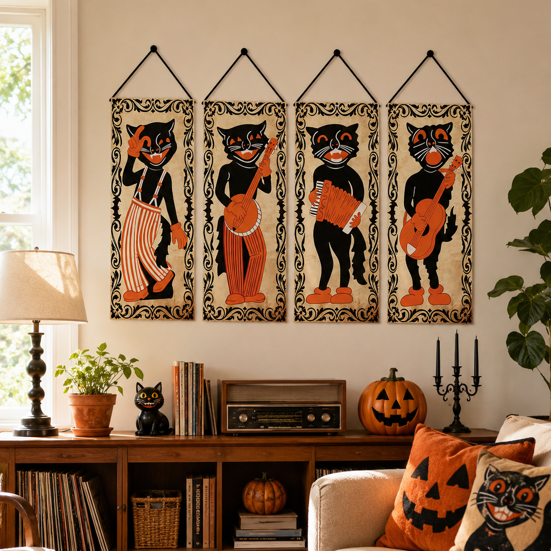 Vintage Halloween Hanging Banner Set