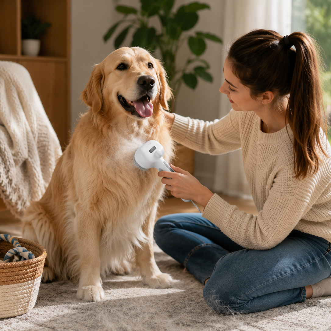 Pet Spray Grooming Brush for Cats & Dogs