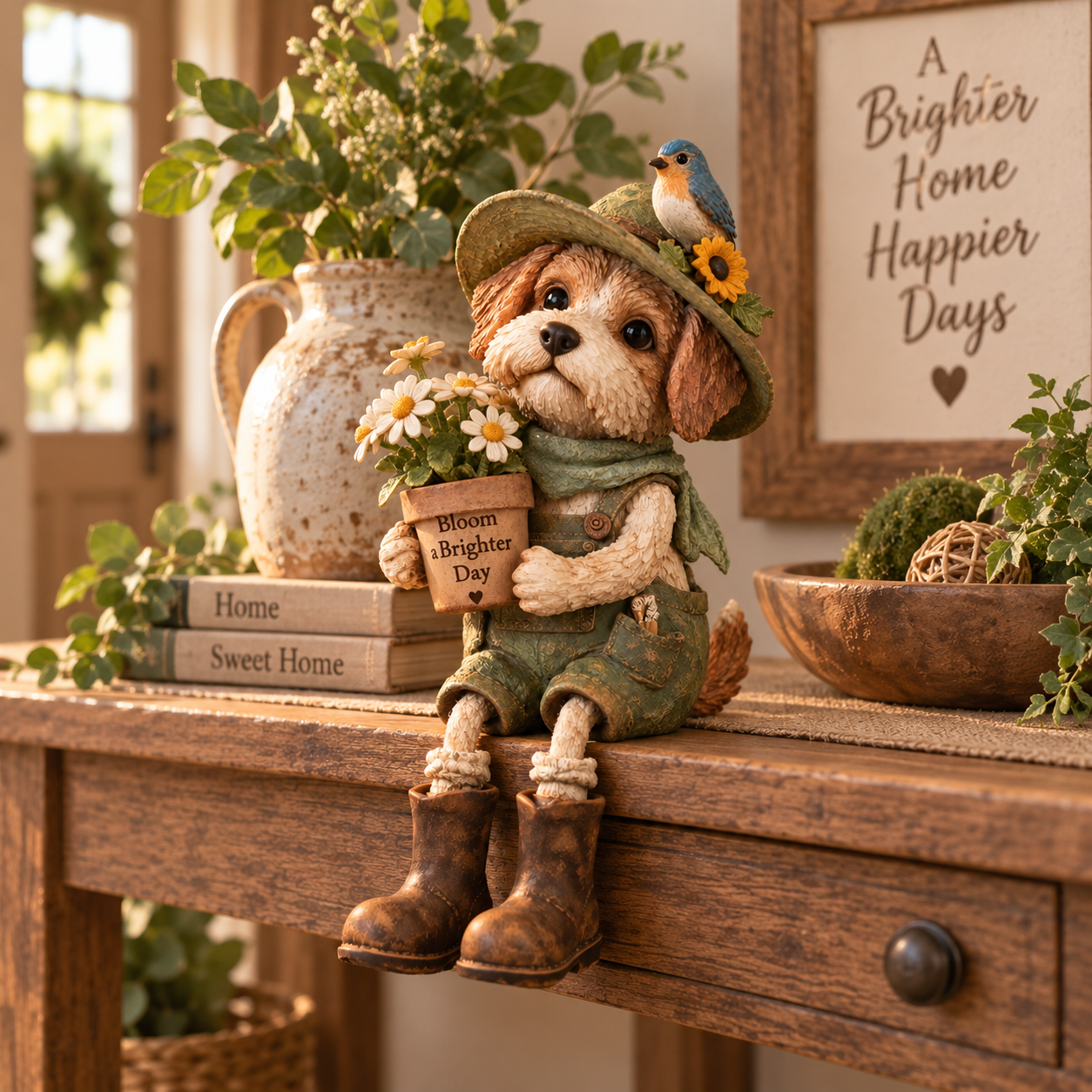 Bloom Brighter Garden Dog Shelf Sitter