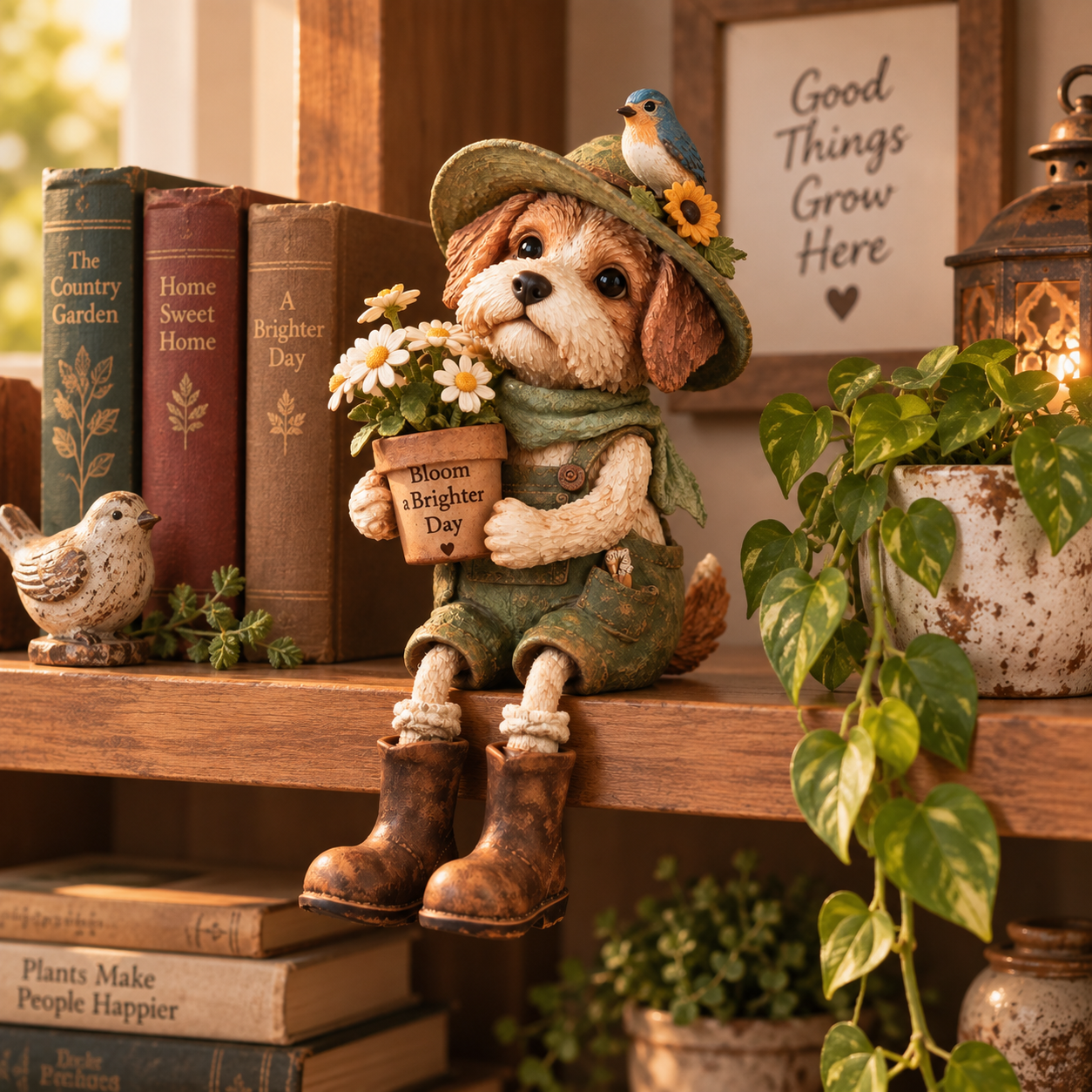 Bloom Brighter Garden Dog Shelf Sitter