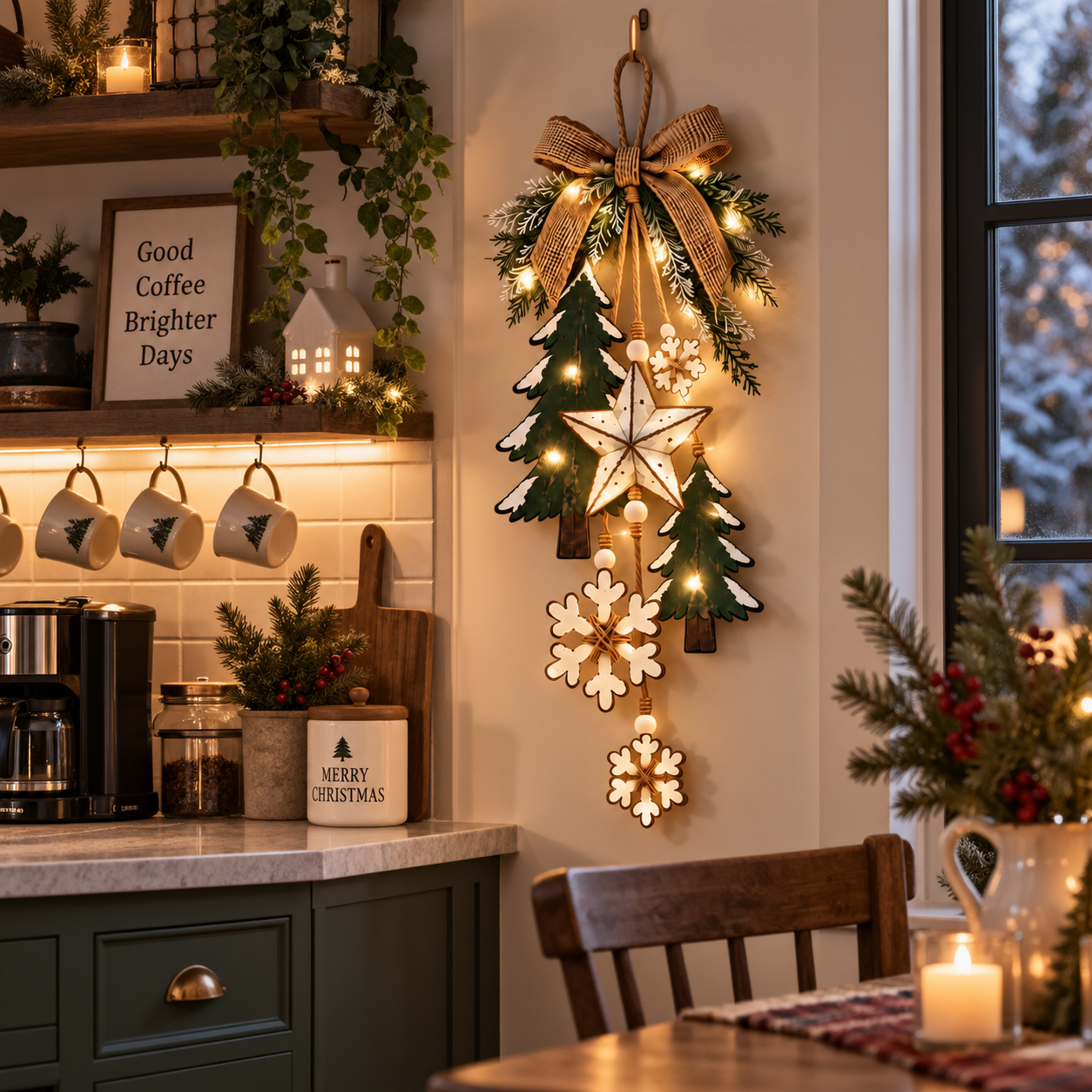 Rustic Woodland Christmas Hanging Decor