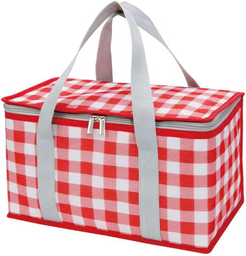 Insulated Bag Picnic Basket Bags Beach Bag Foldable Cooler Bag Reusable with Zippered top-for Warm or Cold Picnic Accessories, Outdoo