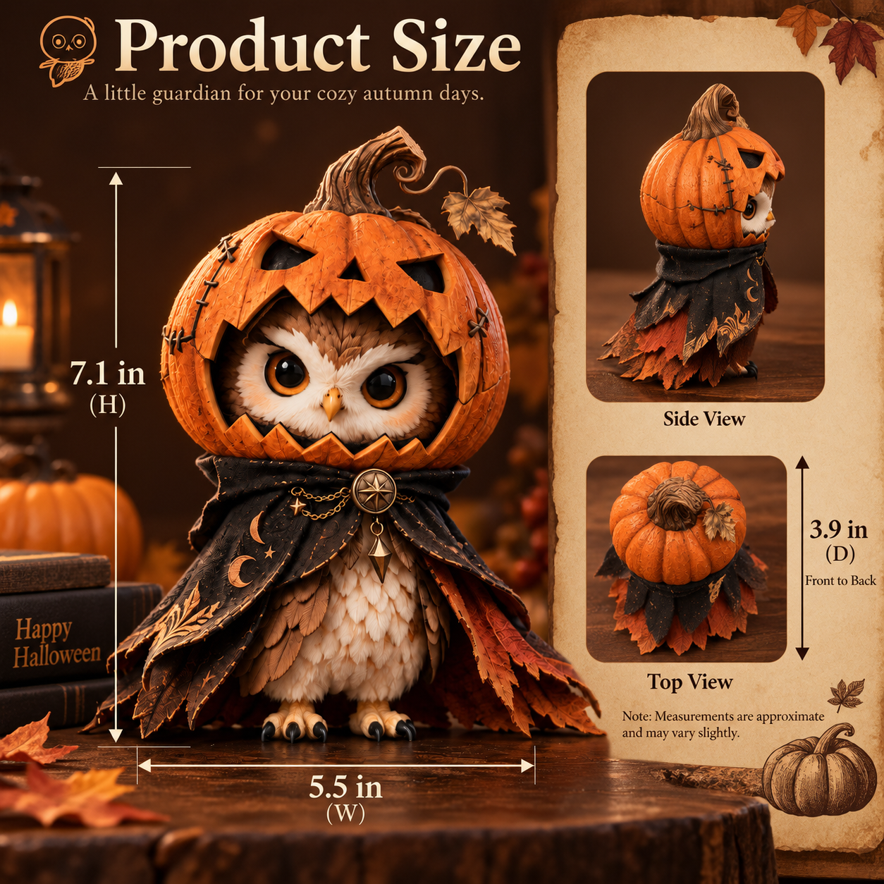 Pumpkin Hollow Owl Figurine