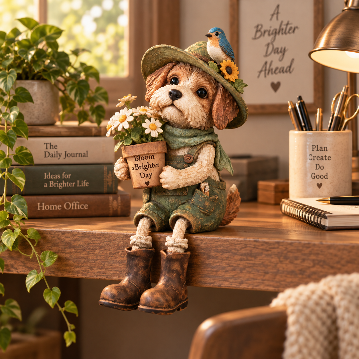 Bloom Brighter Garden Dog Shelf Sitter