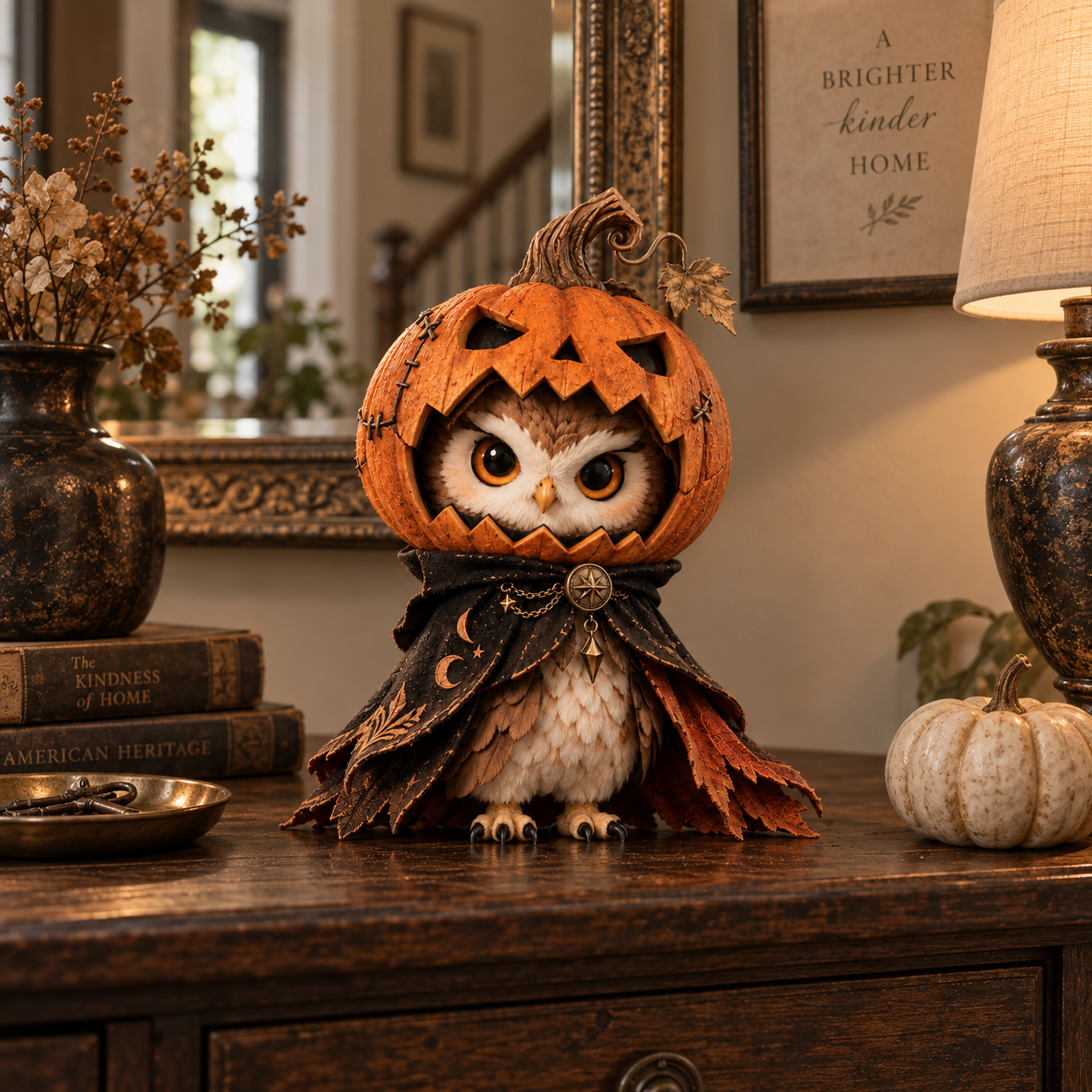 Pumpkin Hollow Owl Figurine