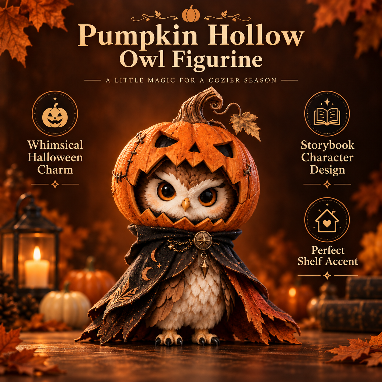 Pumpkin Hollow Owl Figurine