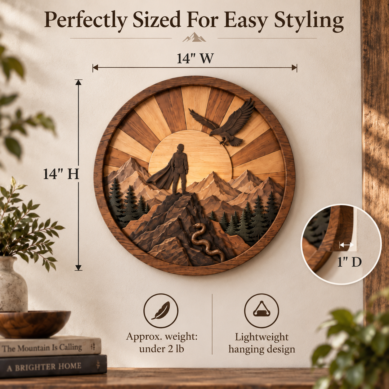 Mountain Guardian™ Layered Wood Wall Art Inspired by the Journey Beyond