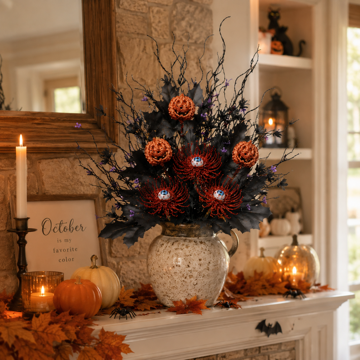 Halloween Gothic Eyeball Floral Stems – 3 Pack