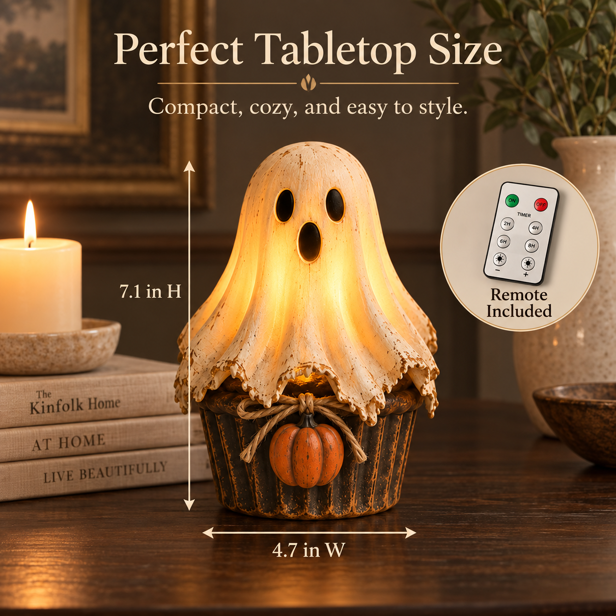 Vintage Glow Ghost Cupcake Lantern