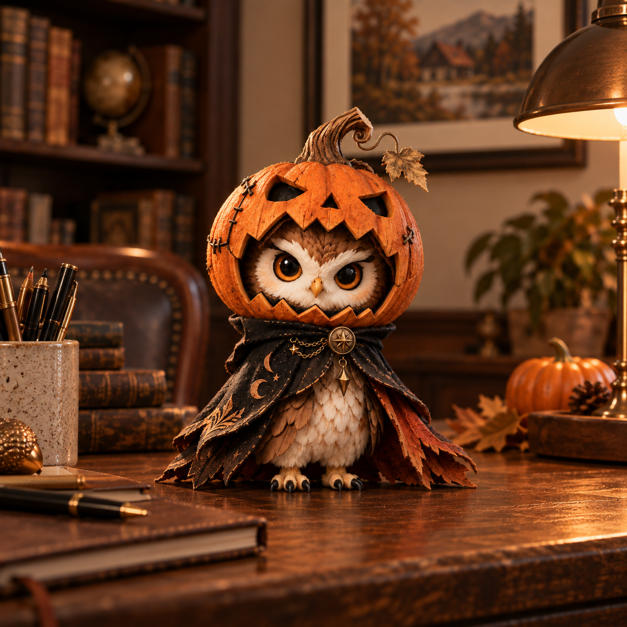 Pumpkin Hollow Owl Figurine