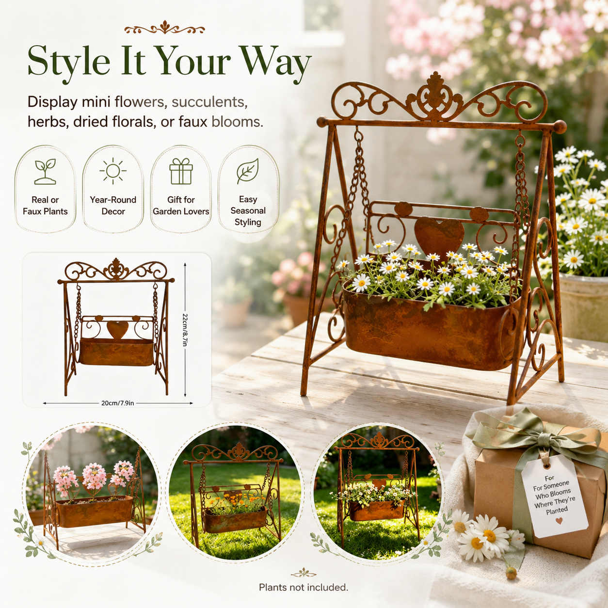 Vintage Swing Garden Planter