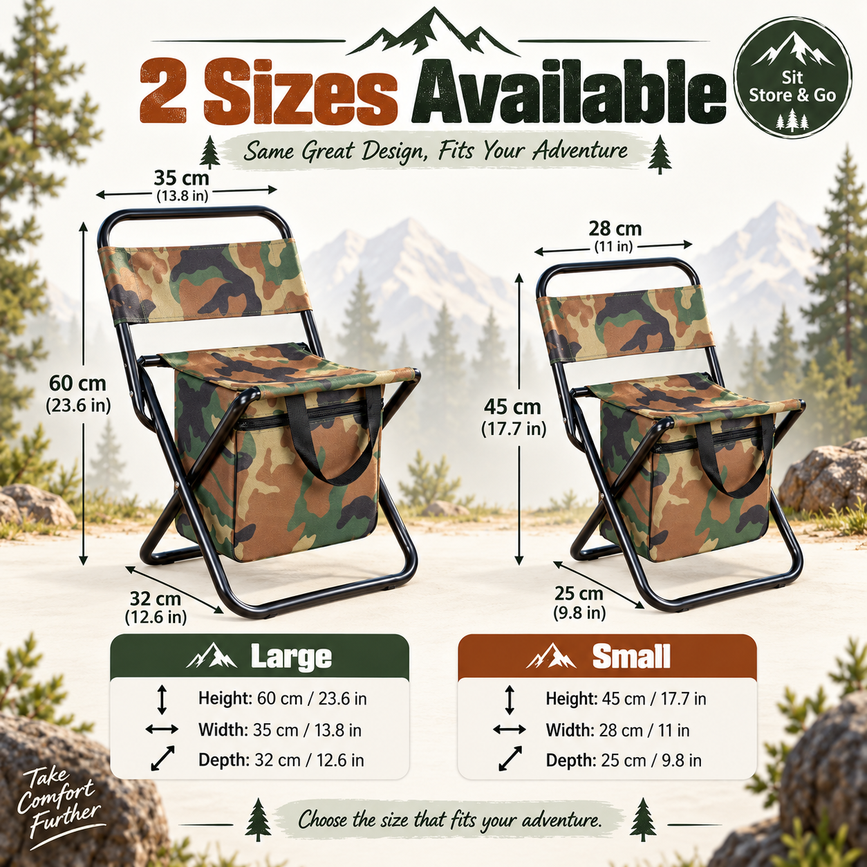 Portable Folding Camping Chair with Built-In Cooler Bag