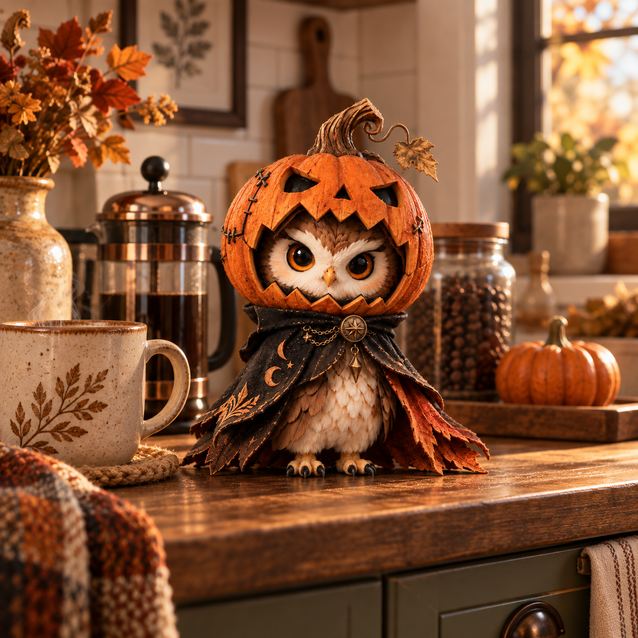 Pumpkin Hollow Owl Figurine