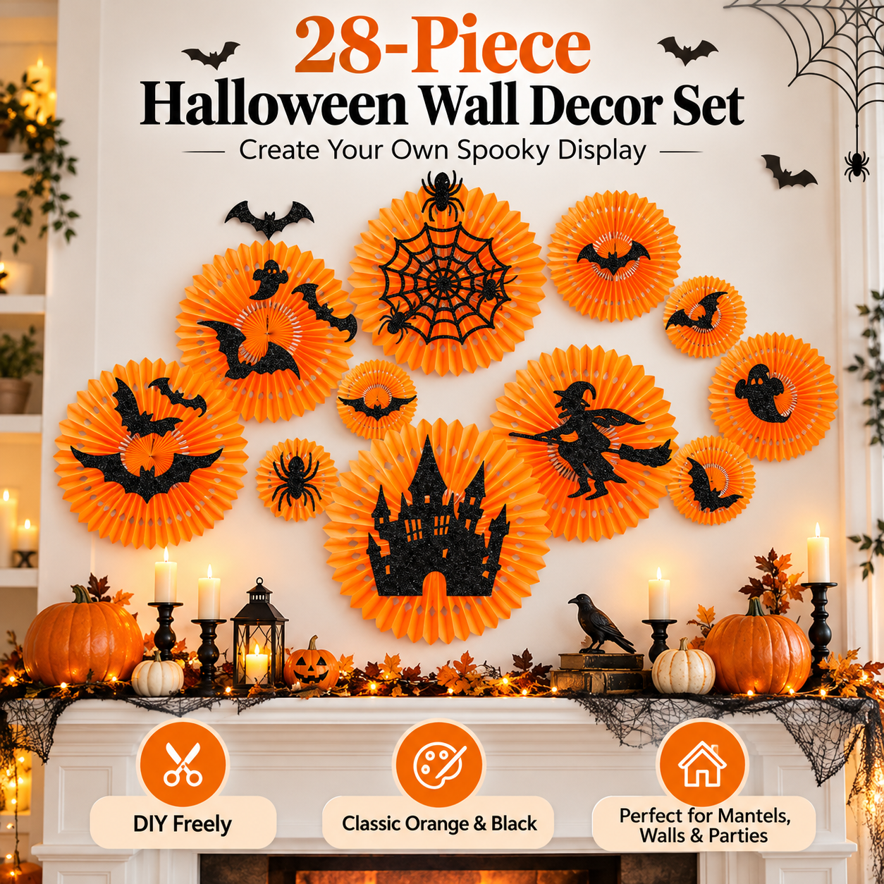 28-Piece Halloween Wall Decor Set 