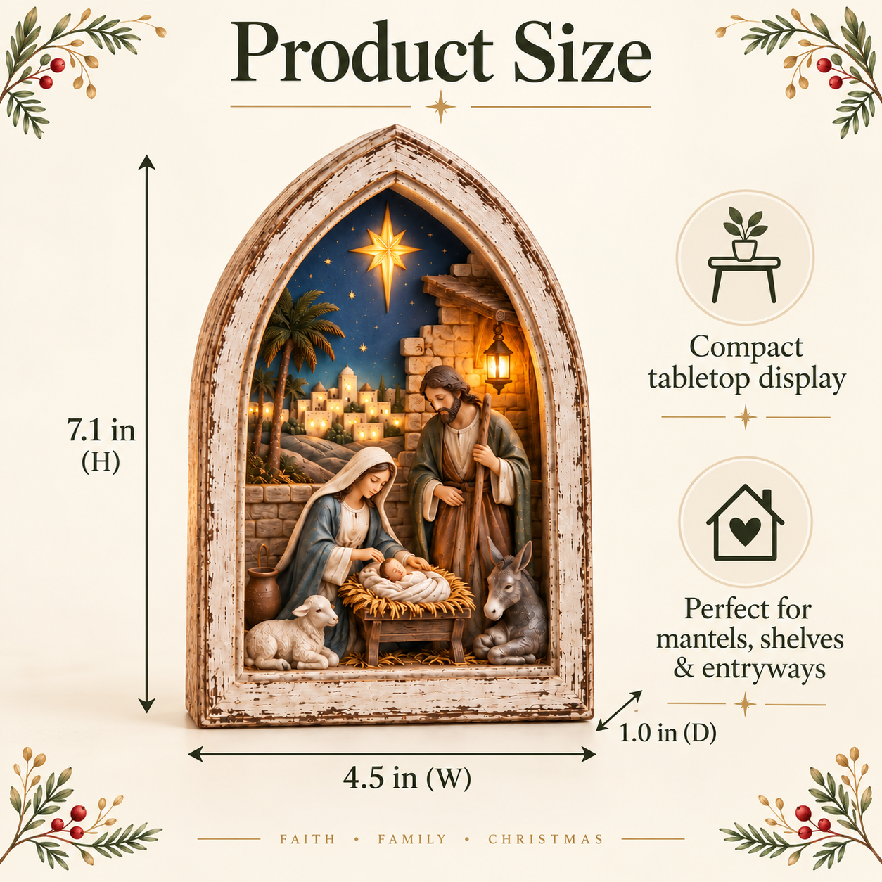 Bethlehem Story Arch Nativity Light
