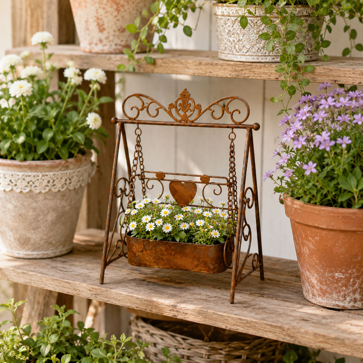 Vintage Swing Garden Planter