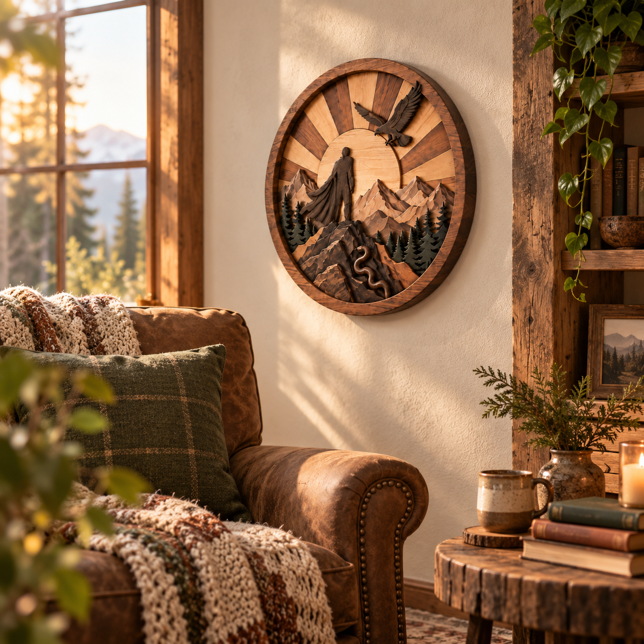 Mountain Guardian™ Layered Wood Wall Art Inspired by the Journey Beyond
