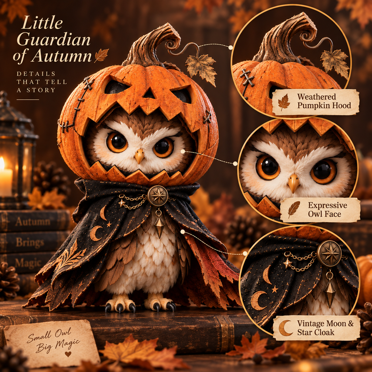 Pumpkin Hollow Owl Figurine