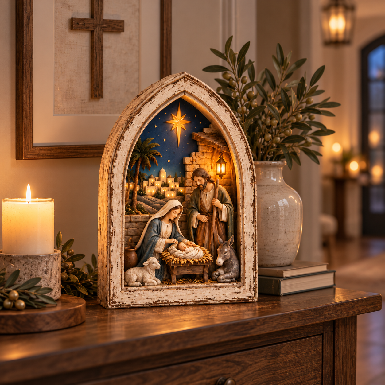 Bethlehem Story Arch Nativity Light