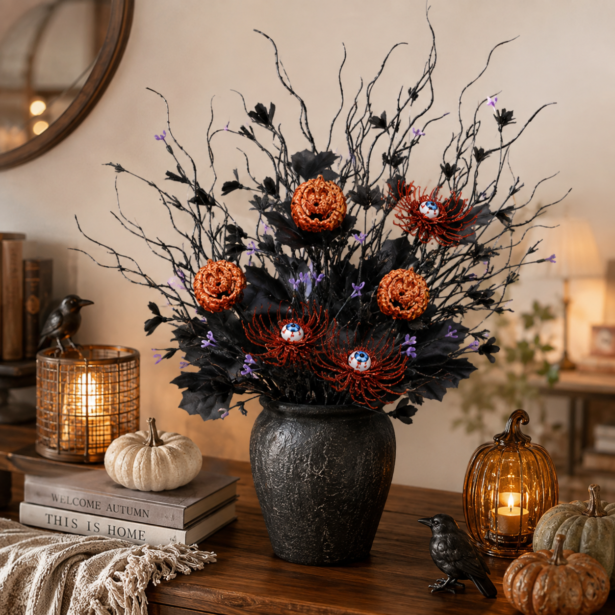 Halloween Gothic Eyeball Floral Stems – 3 Pack