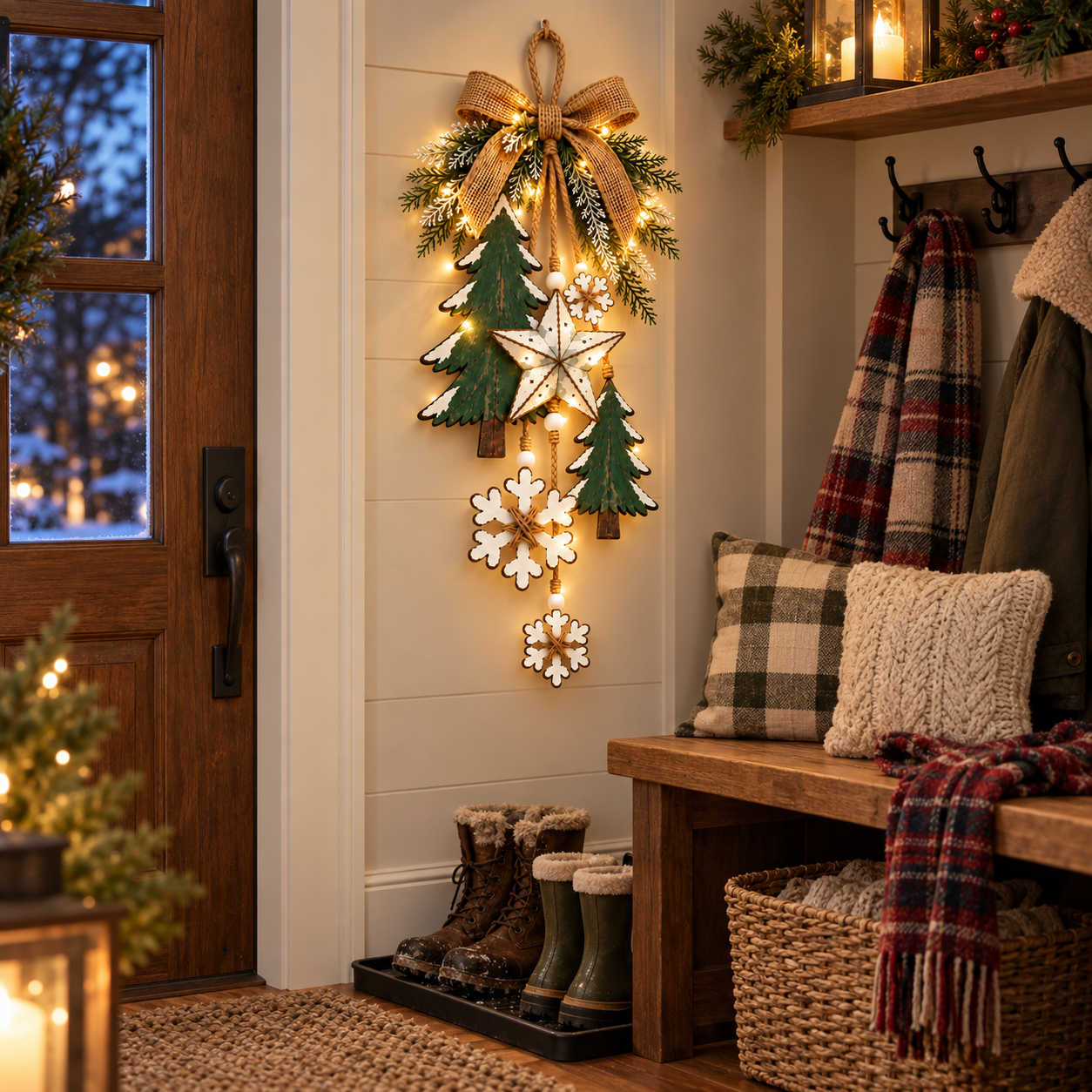 Rustic Woodland Christmas Hanging Decor