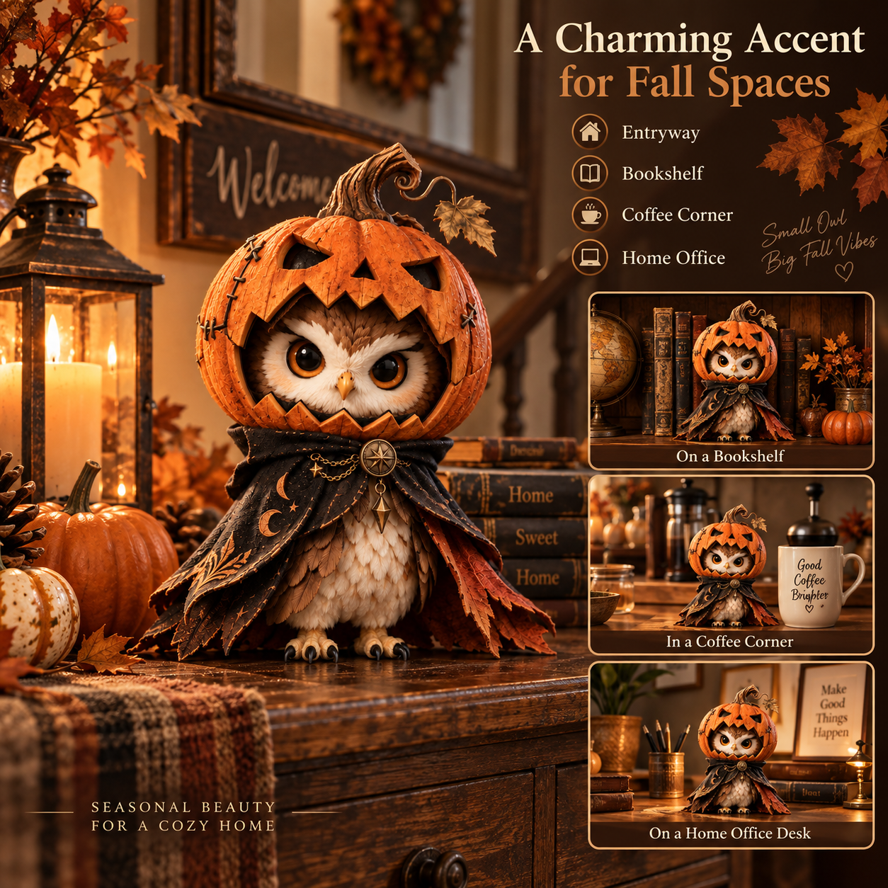 Pumpkin Hollow Owl Figurine