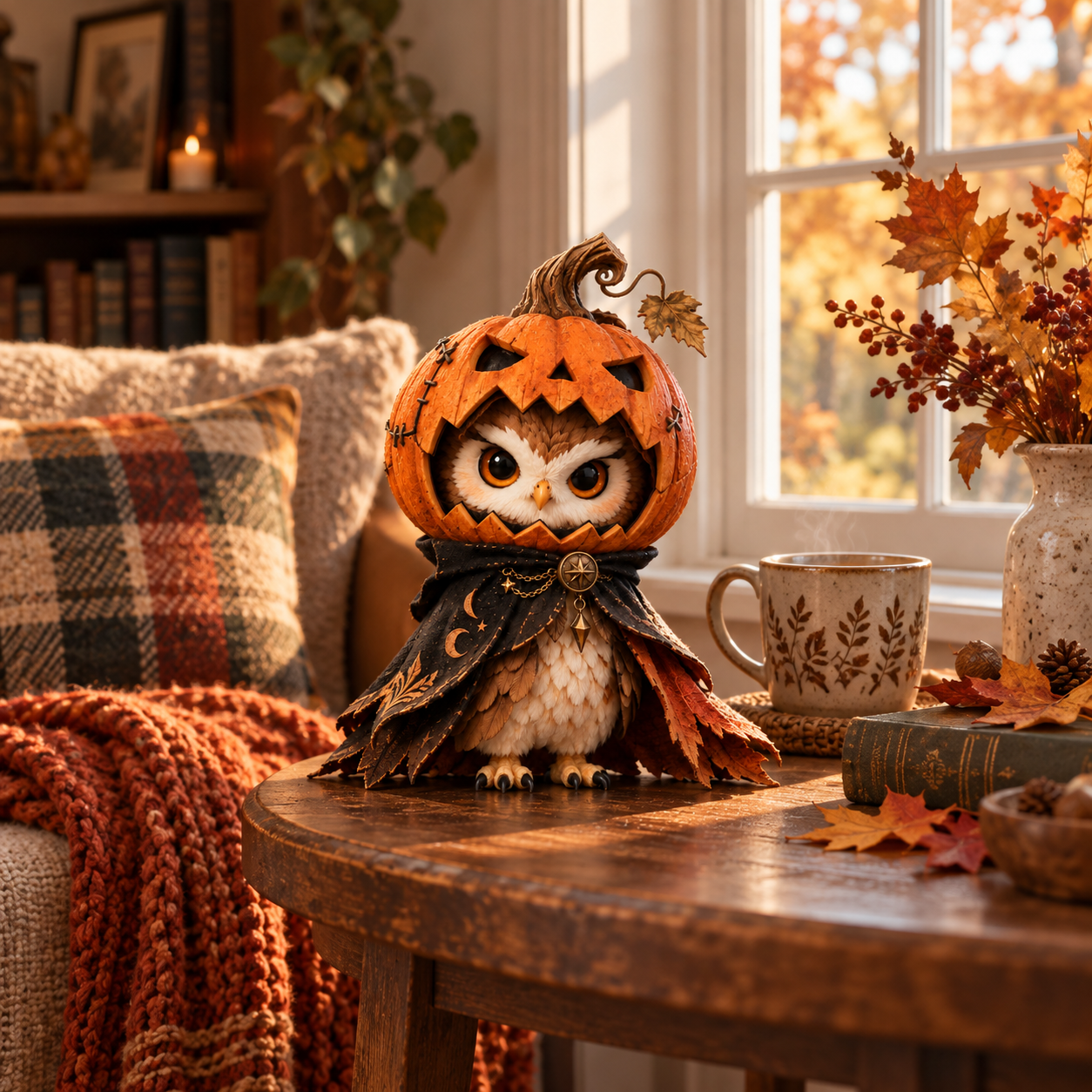 Pumpkin Hollow Owl Figurine