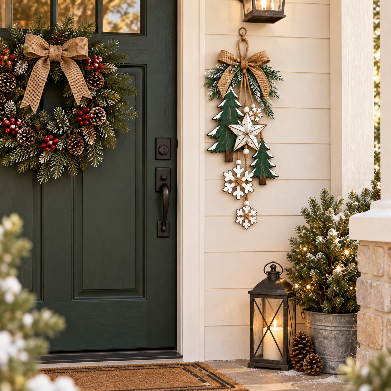 Rustic Woodland Christmas Hanging Decor