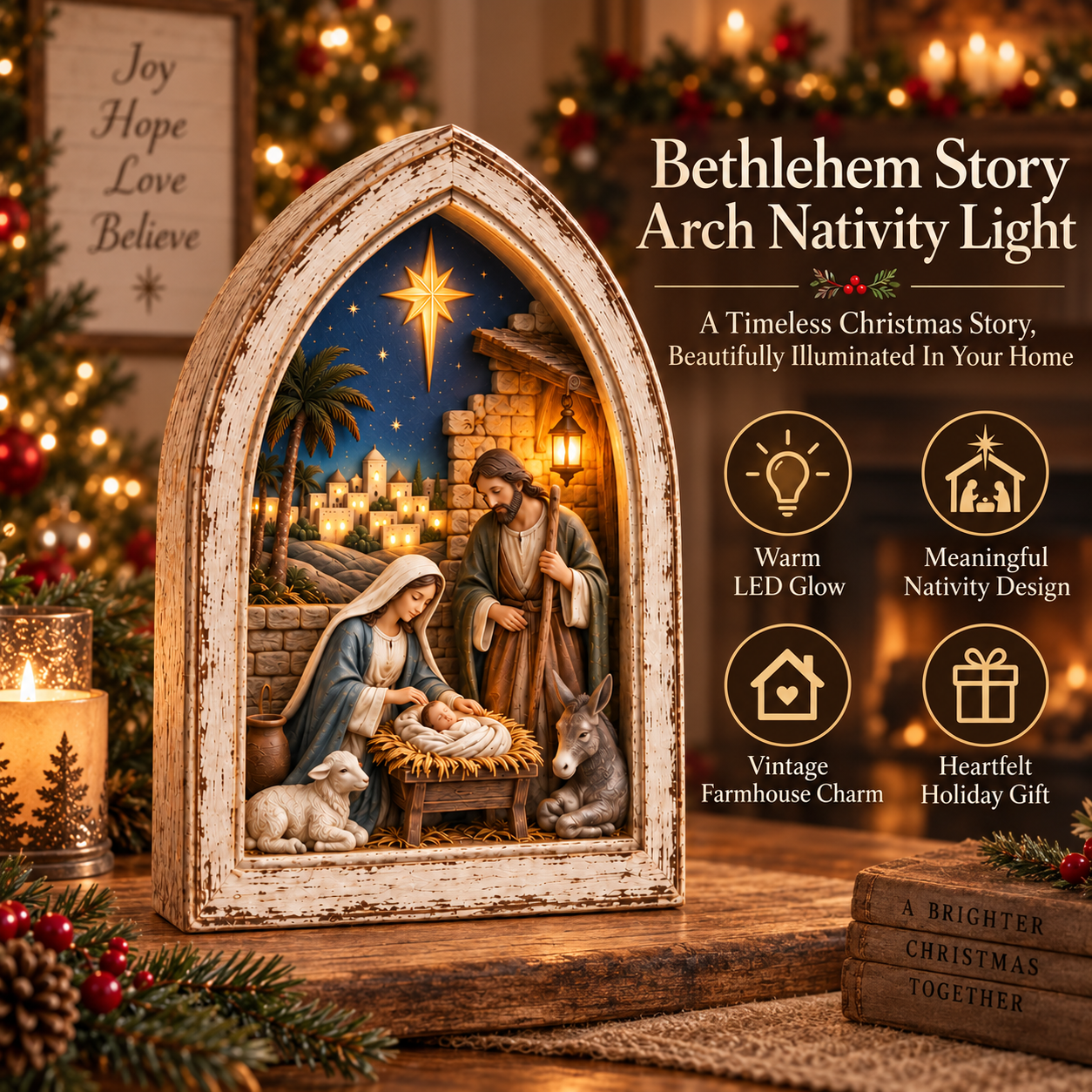 Bethlehem Story Arch Nativity Light