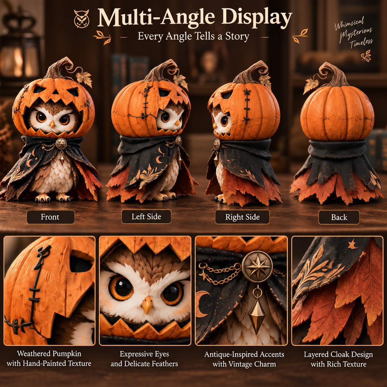 Pumpkin Hollow Owl Figurine