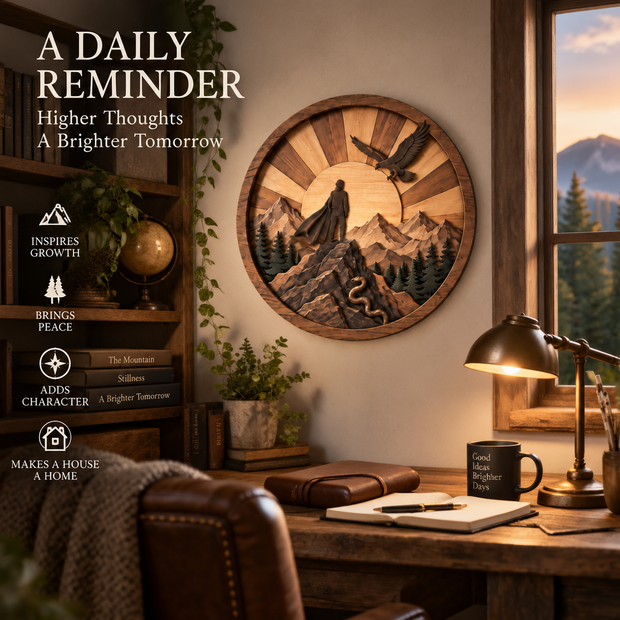 Mountain Guardian™ Layered Wood Wall Art Inspired by the Journey Beyond