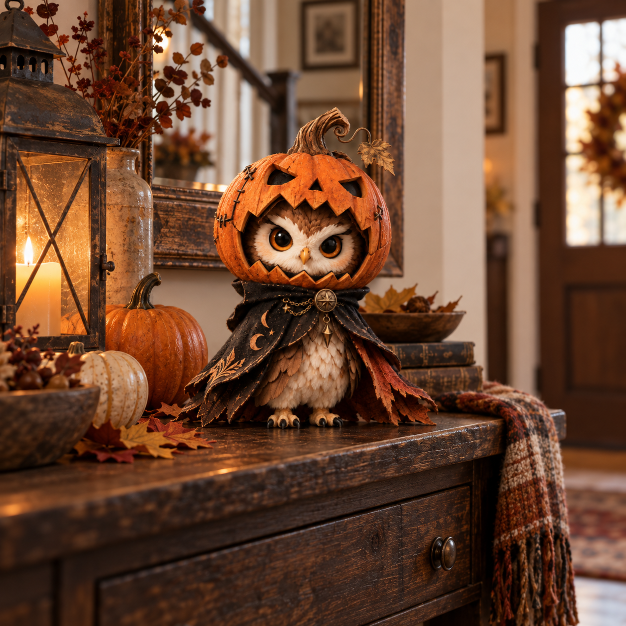 Pumpkin Hollow Owl Figurine